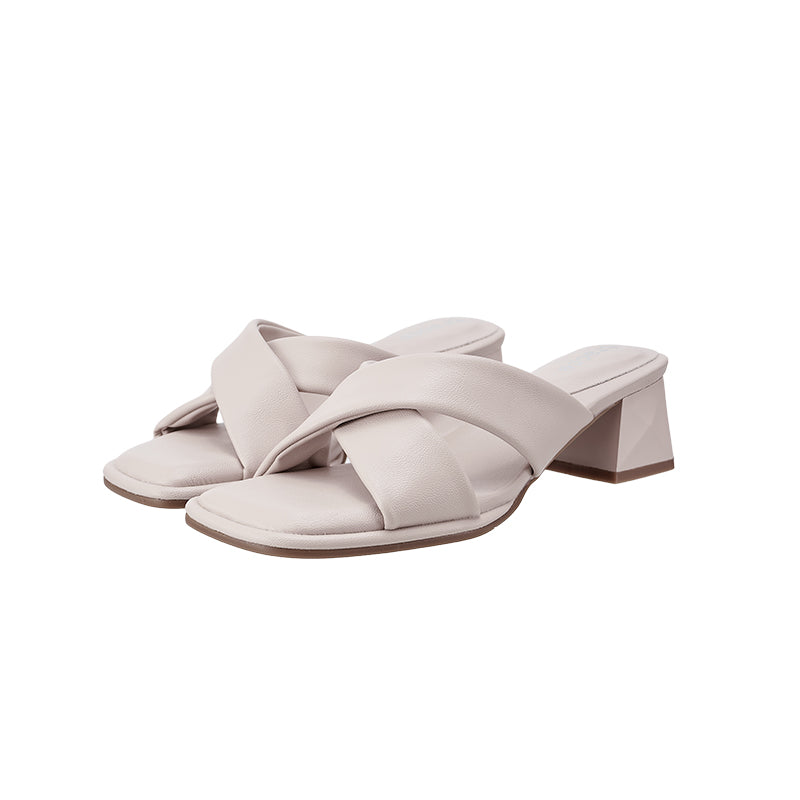 YYF4001 Cross Strap Block heel sandals