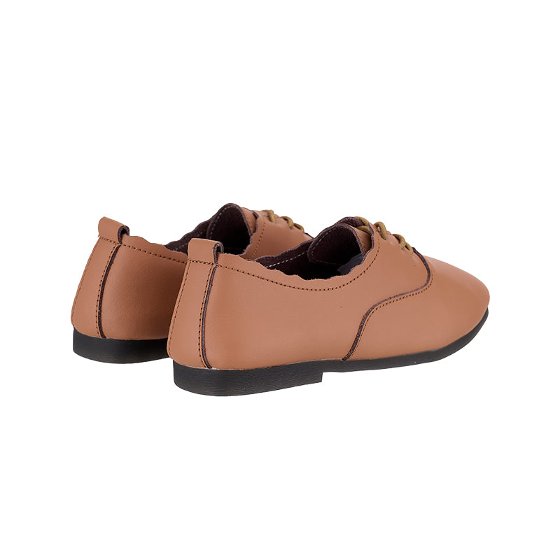 AMP5012 Leather Lace Up Flat Ballerinas