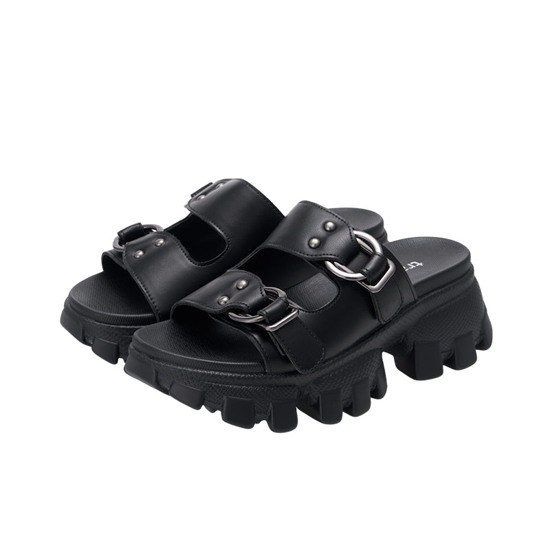 BT1042 Platform Chunky Slip On Sandals