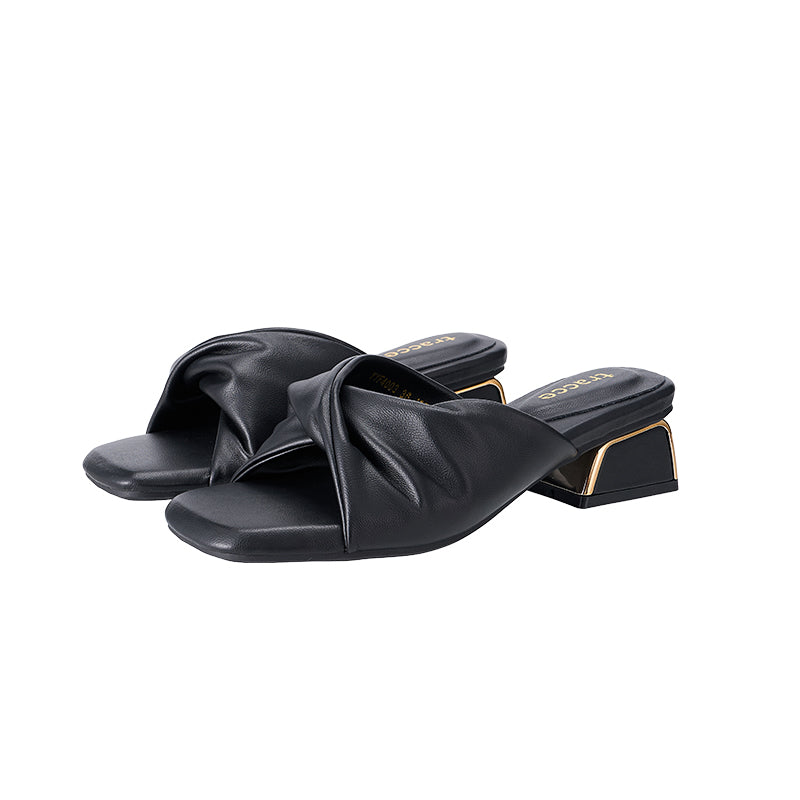 YYF4003 Twist Strap Block heel sandals