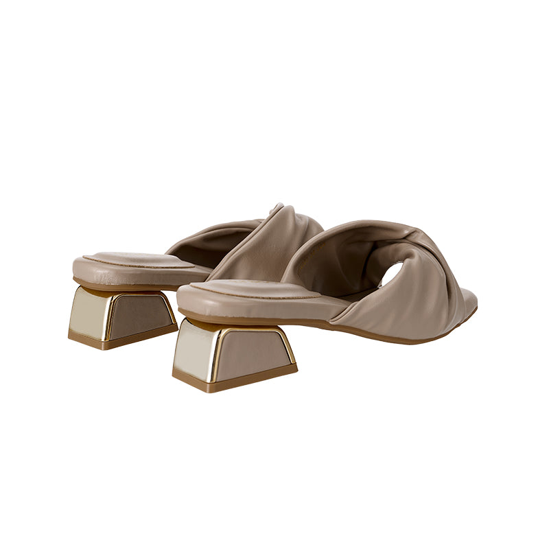 YYF4003 Twist Strap Block heel sandals