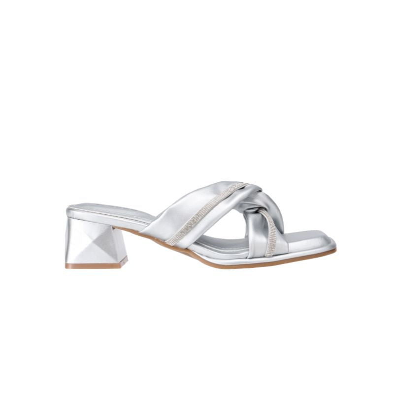 YYF4009 Tracce Crystal Twist Heeled Sandals