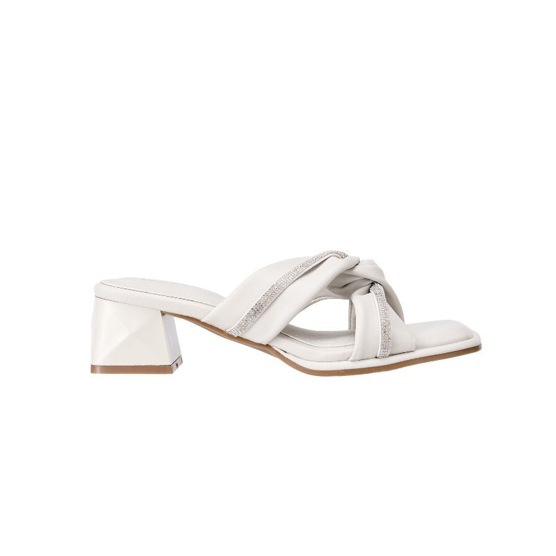 YYF4009 Tracce Crystal Twist Heeled Sandals